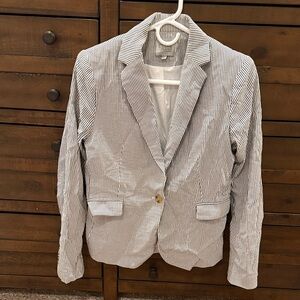 Dalia Navy and White Striped Blazer